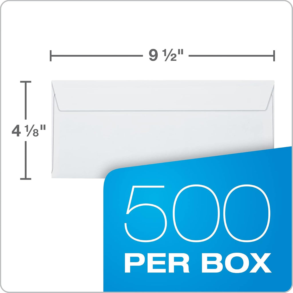 #10 Security Envelopes, 500 Pack, Double Window Self Seal Envelopes for Invoices, QuickBooks Checks and Business