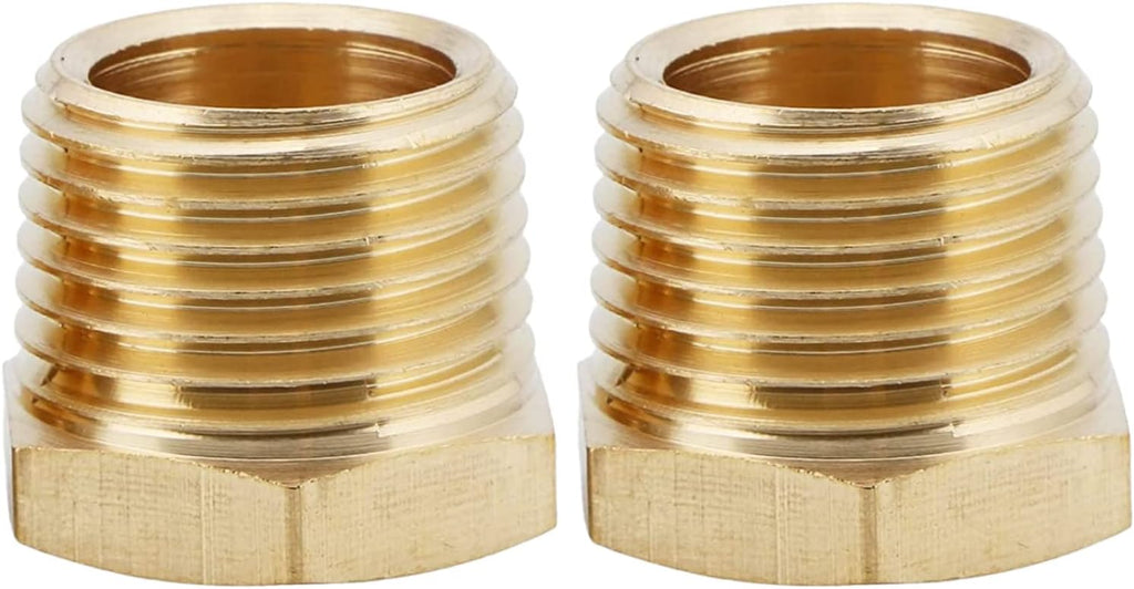 2PCS 1/2" x 1/4" Brass Reducer Hex Bushing by CX WONDERLAND