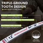 MORETOPGOOD 12" Arc Edge Reciprocating Saw Blade for Wood Pruning, 3 Pack