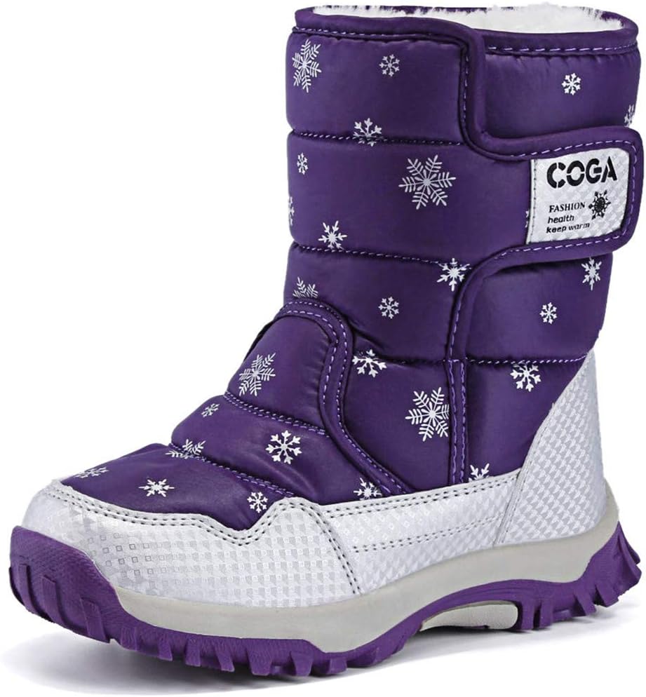 Girls Boys Snow Boots Winter Outdoor Waterproof Slip Resistant Cold Weather Shoes (Toddler/Little Kid/Big Kid)