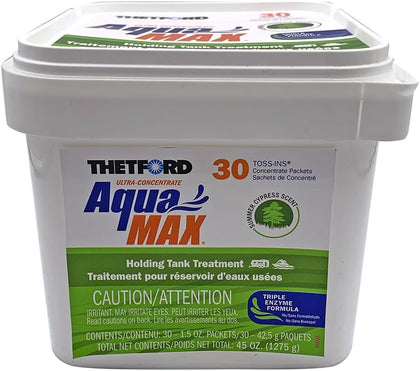 AquaMAX Summer Cypress Scent RV Holding Tank Treatment, Formaldehyde Free, Waste Digester, Septic Tank Safe, 30 Count