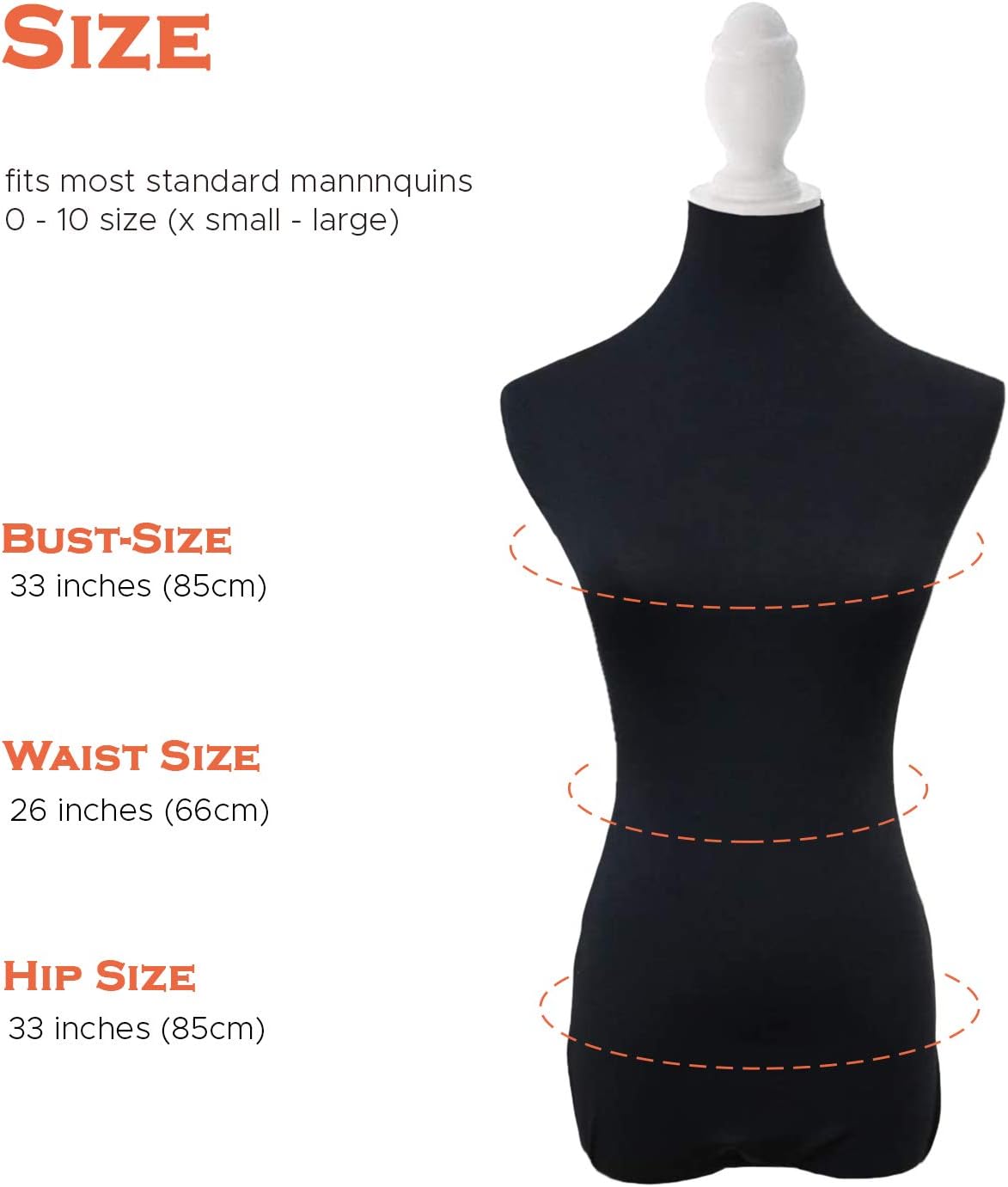 Black Superb Mannequin Fabric Cover, Soft Stretchy