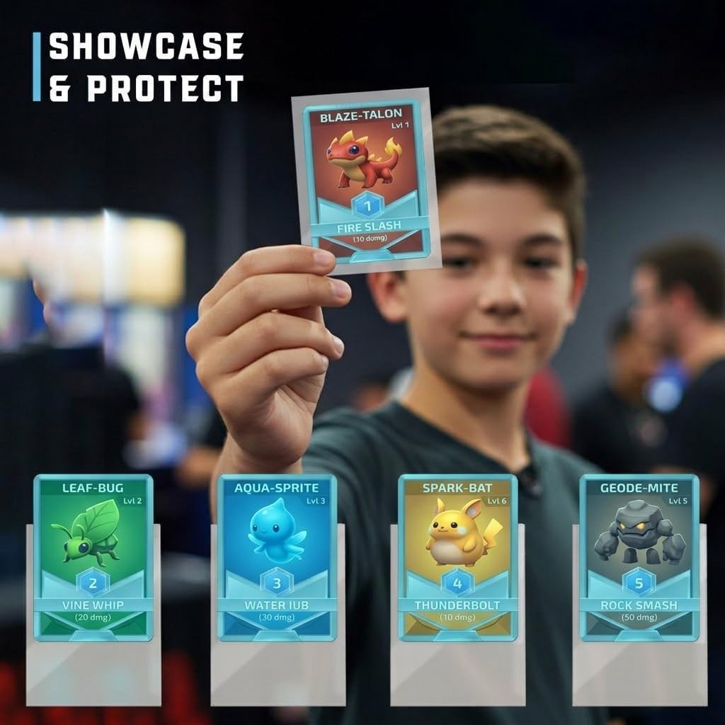 Premium Clear Card Sleeves, 100ct – Standard Size Penny Sleeves for Pokémon, Sports Cards, Baseball, Football, and