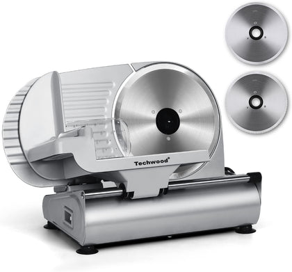 Meat Slicer, Techwood Electric Deil Food Slicer with Removable 9” Stainless Steel Blade, Deli Cheese Fruit Vegetable