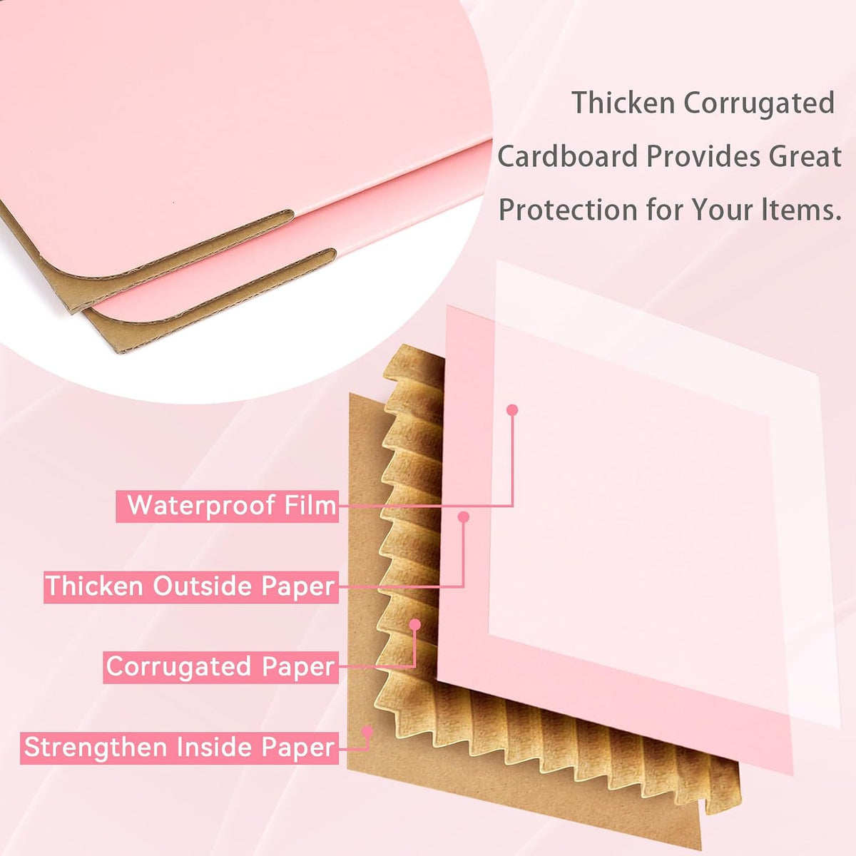 Pink Shipping Boxes Small 6x4x4 Inches, 30 Pack Corrugated Cardboard Boxes for Packaging Small Business Mailing