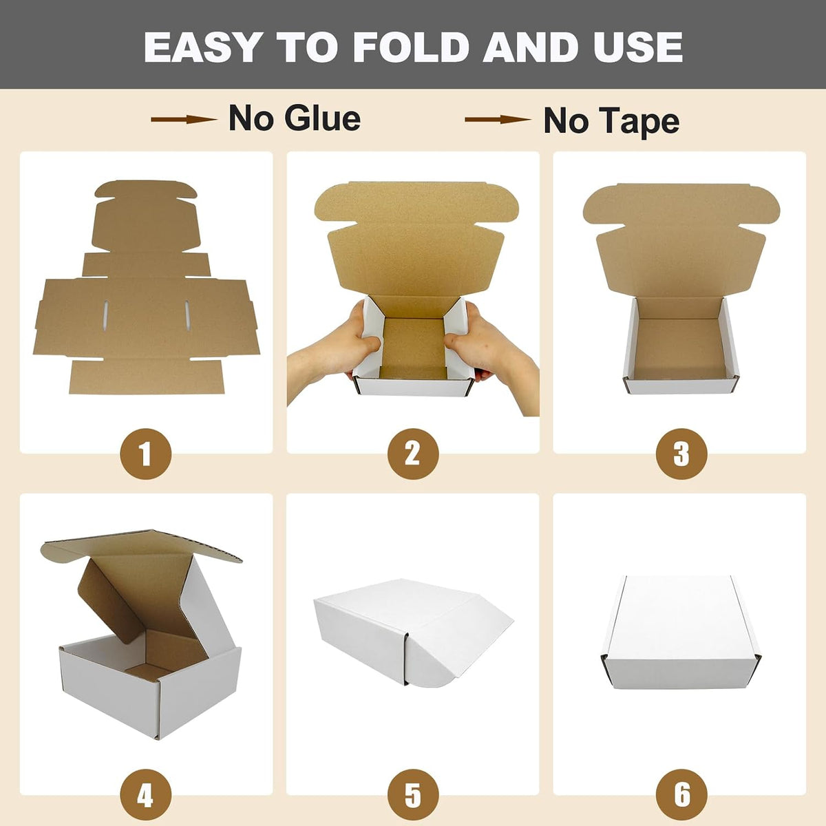13x11x2" Box, White Shipping Boxes Mailer Flat Mailing Packaging Corrugated Cardboard Mailers for Business, 25 Pack