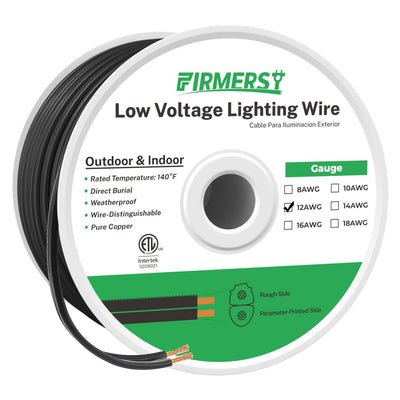 FIRMERST 12/2 Low Voltage Wire Outdoor Landscape Lighting Cable 200 Feet