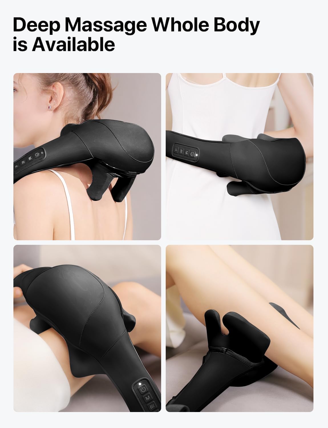 Cordless Neck Massager with Heat, Shiatsu Neck and Back Massager for Pain Relief Deep Tissue, Electric 3D Kneading