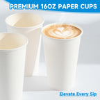 Disposable Paper Coffee Cups 16 oz 500 Pack