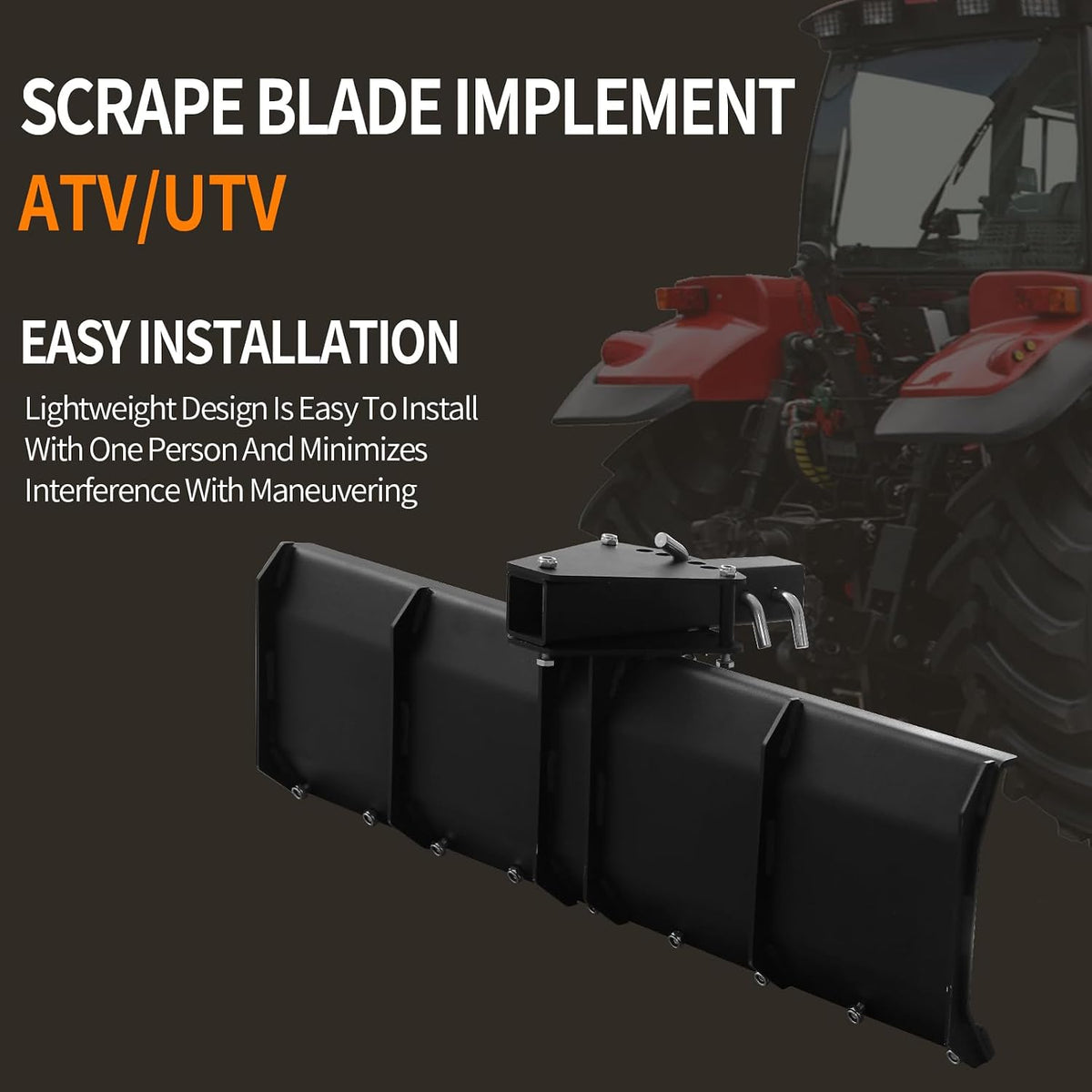 Blade Implements Scraper Box Blade and Box Ends for Tractor, ATV, UTV. Perfect 42" Grading Blade for Gravel