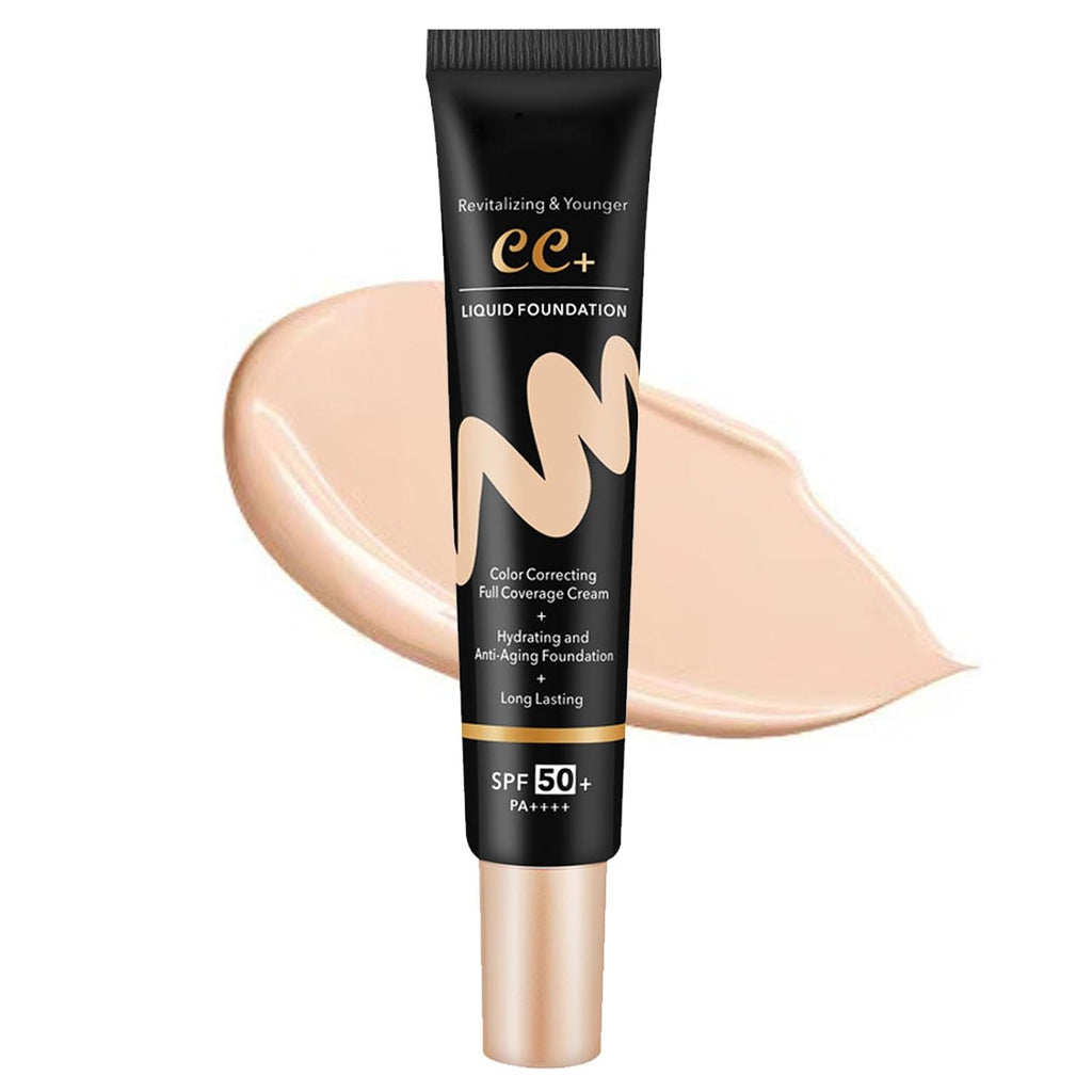 CC Cream with SPF 50, Hydrating Lightweight Matte Color Correcting CC Cream Foundation Full Coverage Even Skin Tone