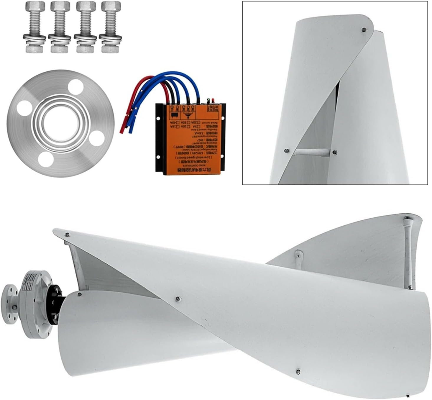 MPPT 12V 400W Vertical Axis Wind Turbine Generator Kit MPPT Controller | Converts wind energy into electrical power
