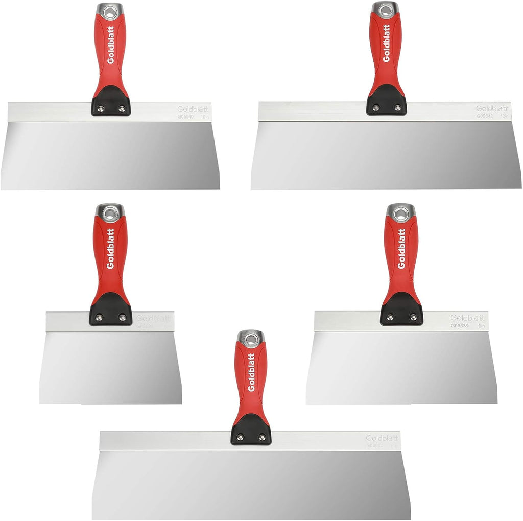 5 Piece Stainless Steel Taping Knife Set for Drywall Finishing | 6 to 14 in, Drywall Knife, Putty Knife, Plaster &
