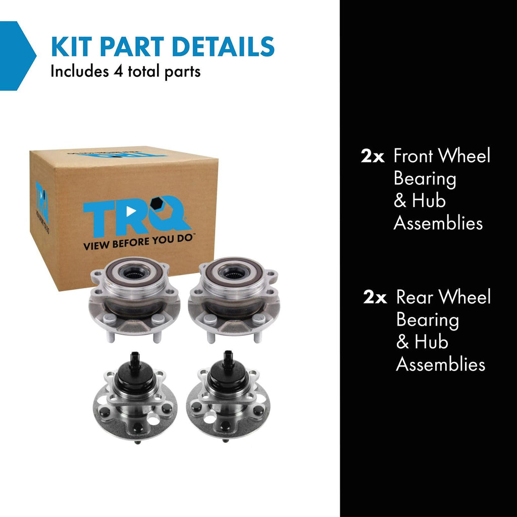 TRQ 2 Piece Wheel Bearing & Hub Assembly Set