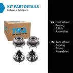 TRQ 2 Piece Wheel Bearing & Hub Assembly Set