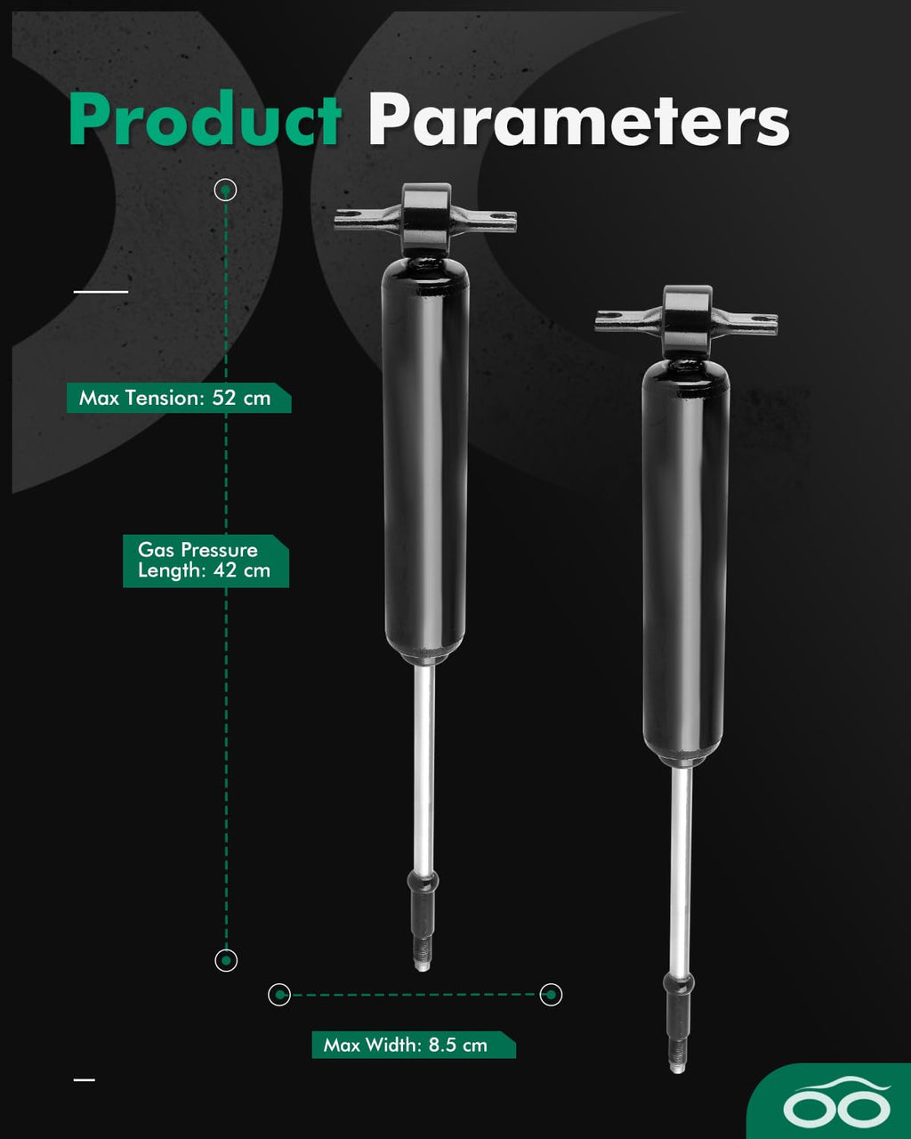 SCITOO Front Shocks Pair for Ram 2500 2WD shock absorbers