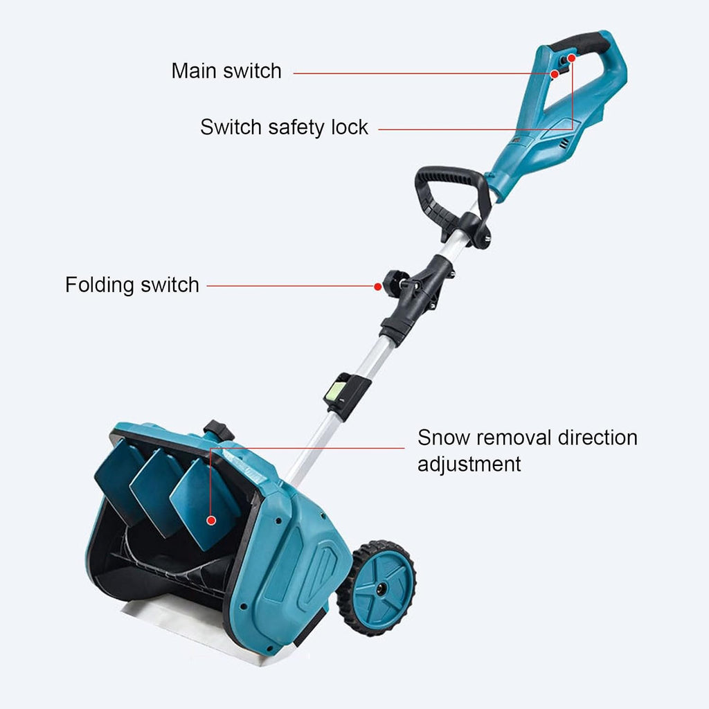 Cordless Snow Shovel, 20ft Throwing Distance Plows 300lbs per Min Portable Electiric Snow Shovel with Wheels