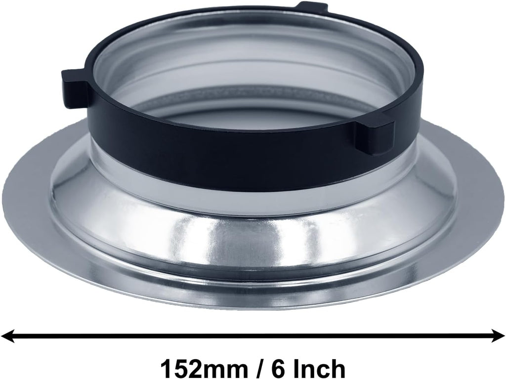 6" (152mm) Bowens Speed Ring Adapter for Folding Softboxes | 152mm Aluminum Speed Ring Adapter for Bowens Mount