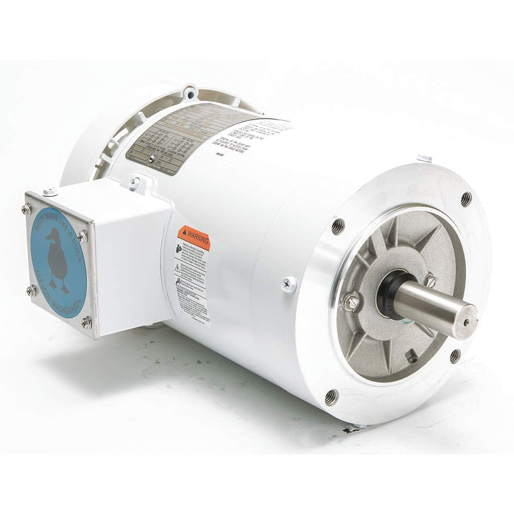 Leeson / Regal Beloit - 122179.00 - 1 HP Washdown Motor, 3-Phase, 1760 Nameplate RPM, 230/460 Voltage, Frame 143TC