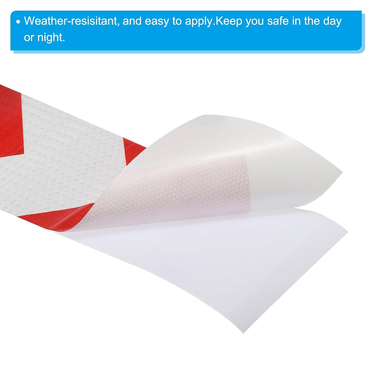 Reflective Tape 8" x 10 FT Waterproof High Visibility Red White