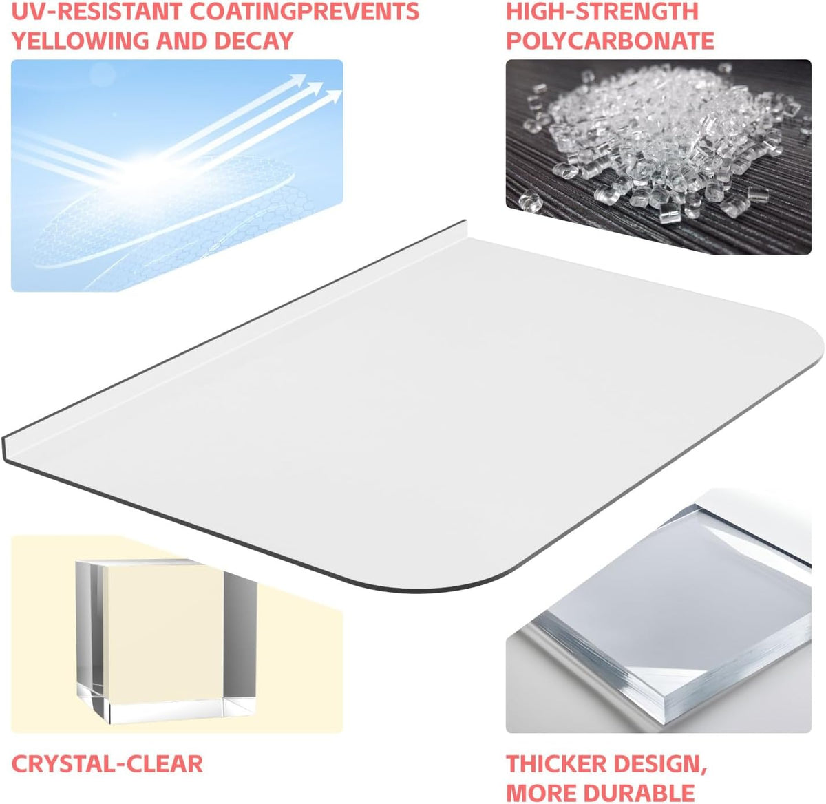 Egress Window Well Cover Outside 54" x 38", Heavy-Duty Polycarbonate Basement Covers-Double UV Coating, All-Weather