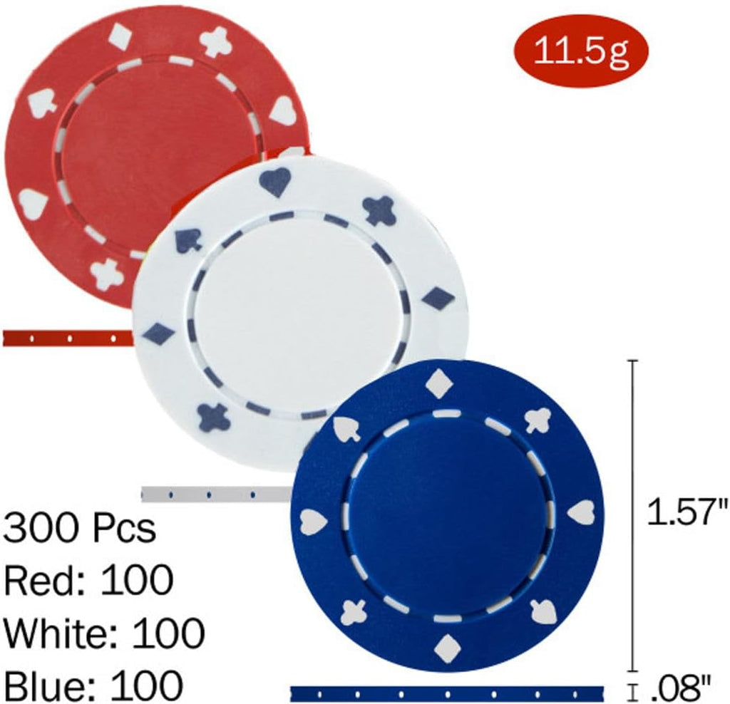 Poker Table Topper - Foldable Texas Hold 'Em Set with Carry Case, 300 Poker Chips, 2 Decks of Cards, and Dealer and