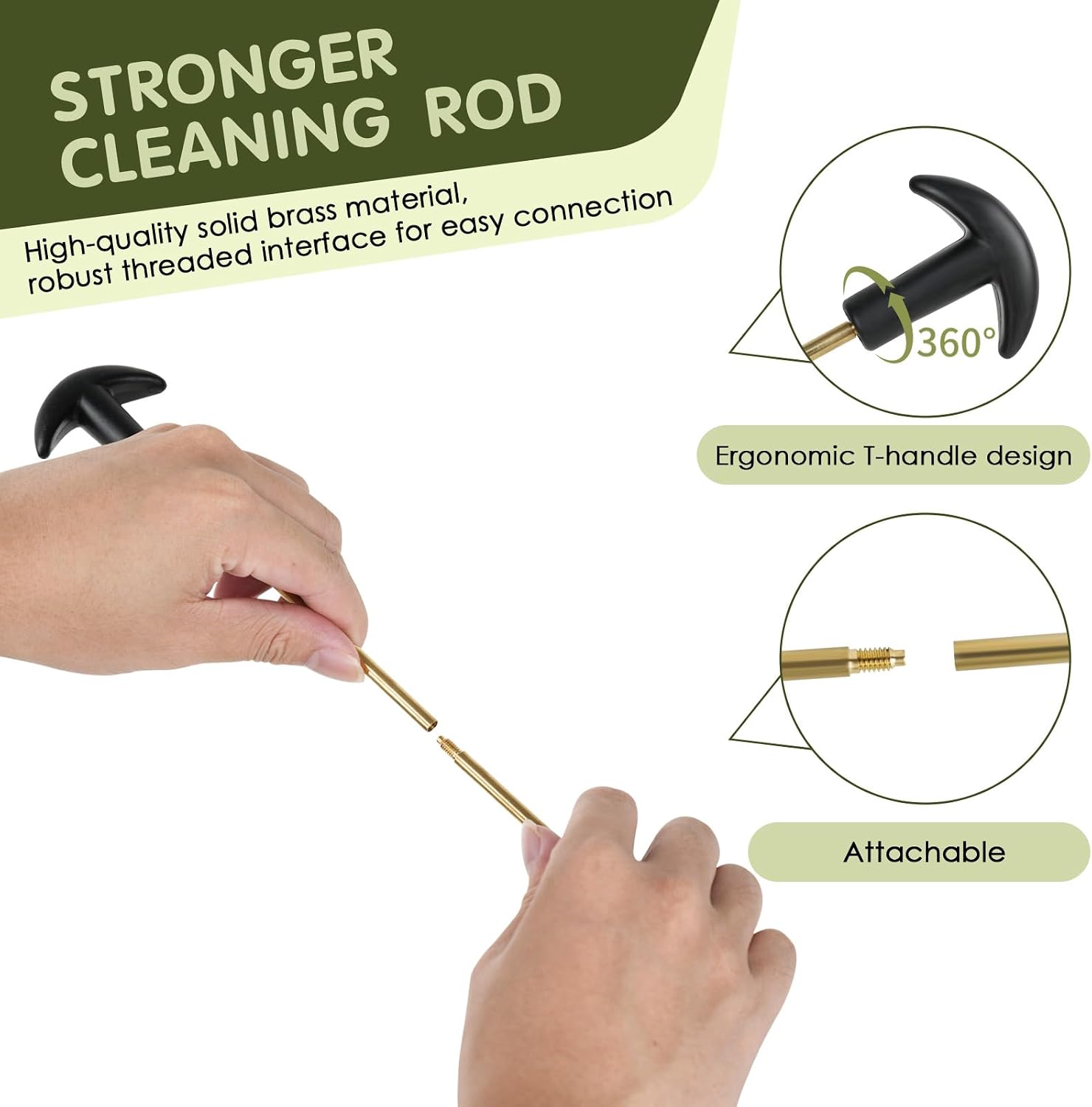 Universal Handgun Cleaning Kit for .22 .357/.38/9mm .40 .45 Cal | Gun Cleaning Supplies with 9mm Gun Snakes, Gun