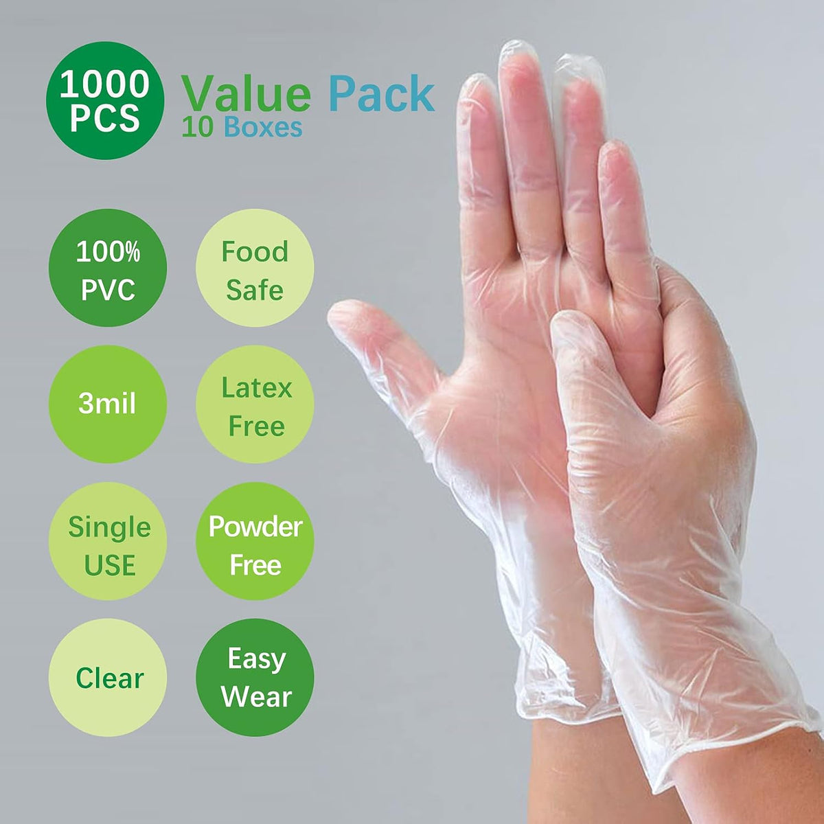Clear Vinyl Disposable Gloves Food Safe Powder/Latex Free