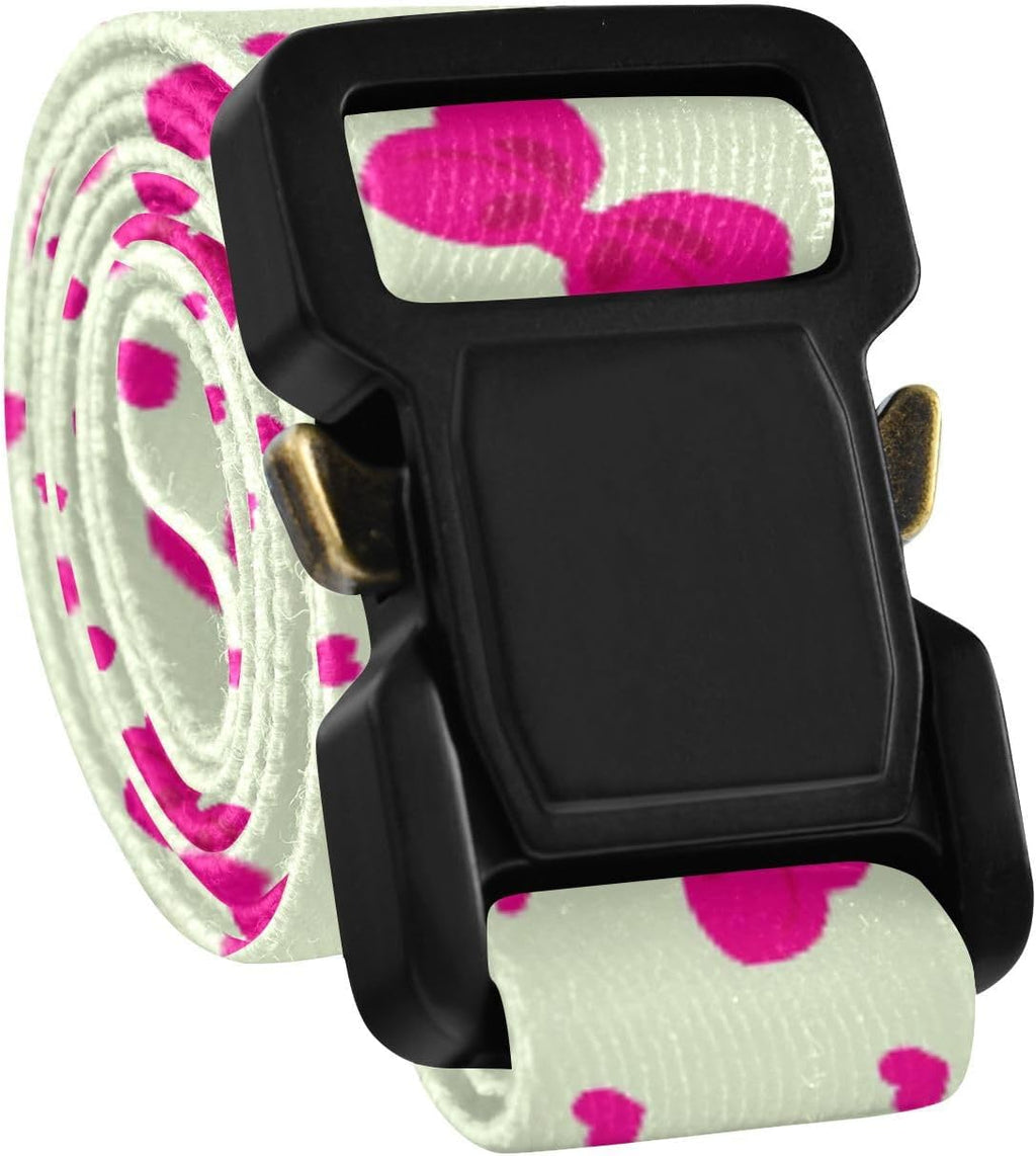 Bow Tie Adjustable Kids Elastic Belts, Girls Boys Stretch Waist Belt with Aluminum Alloy Buckle