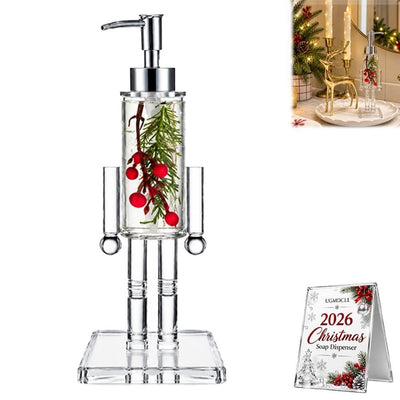 Christmas Nutcracker Soap Dispenser, Acrylic Clear Hand Wash Liquid Bottle