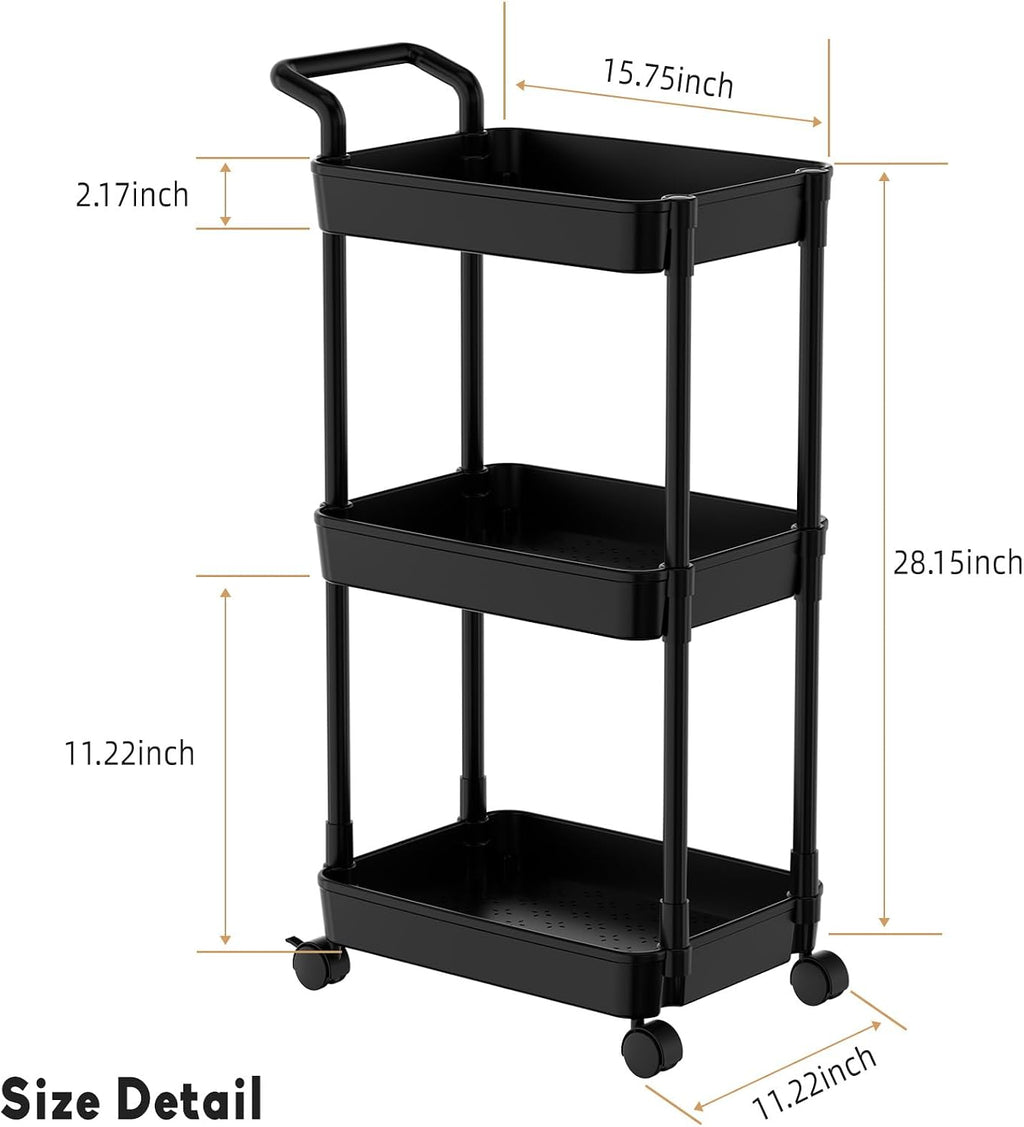Diaper Caddy - Plastic Diaper Organizer for Nursery Essentials, Baby Organizers and Storage, Movable Cart for