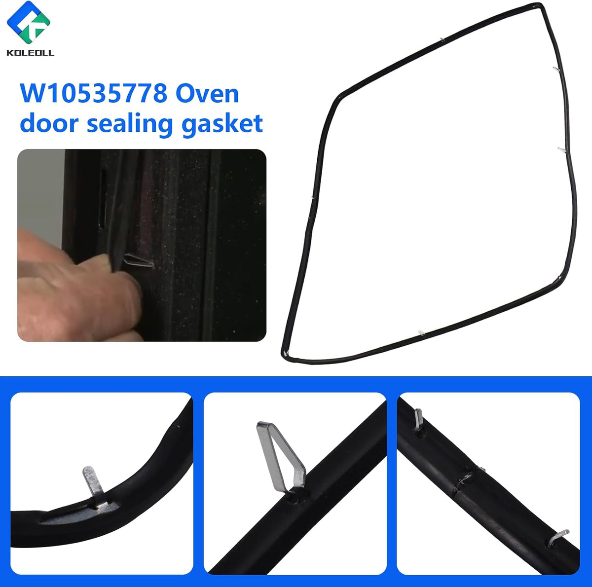 W10535778 Range Oven Door Gasket Compatible with Whirlpool Amana Maytag