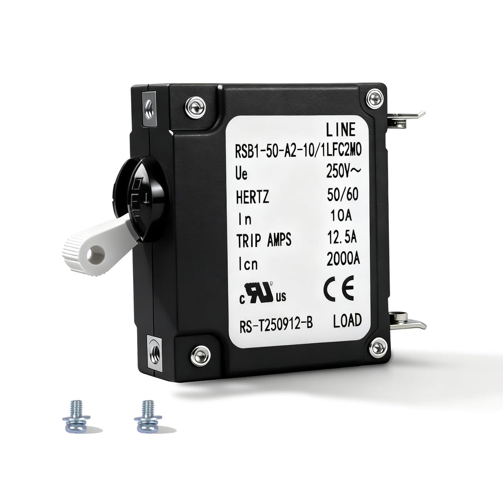 10 Amp Single Pole Toggle Magnetic Circuit Breaker, AC 250V