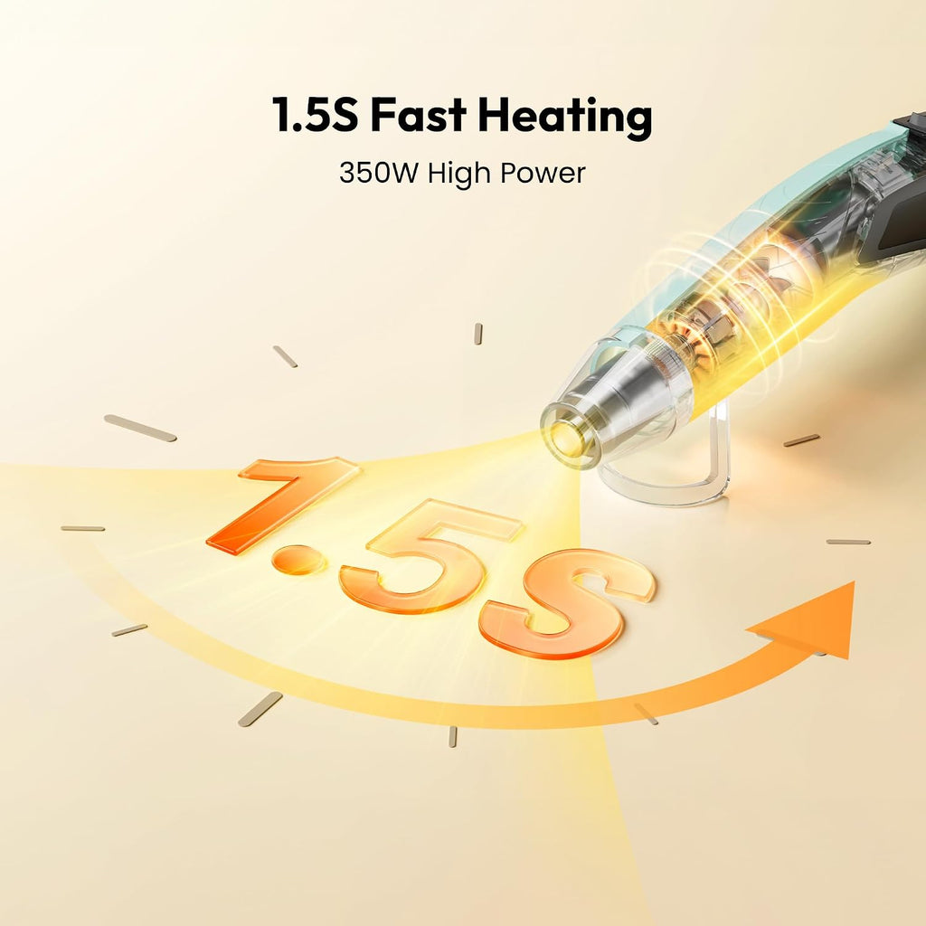 Heat Gun for Crafting, 350W Mini Heat Gun for Resin Bubbles | Fast-Heating Mini Heat Gun With Dual Temperatures, 3