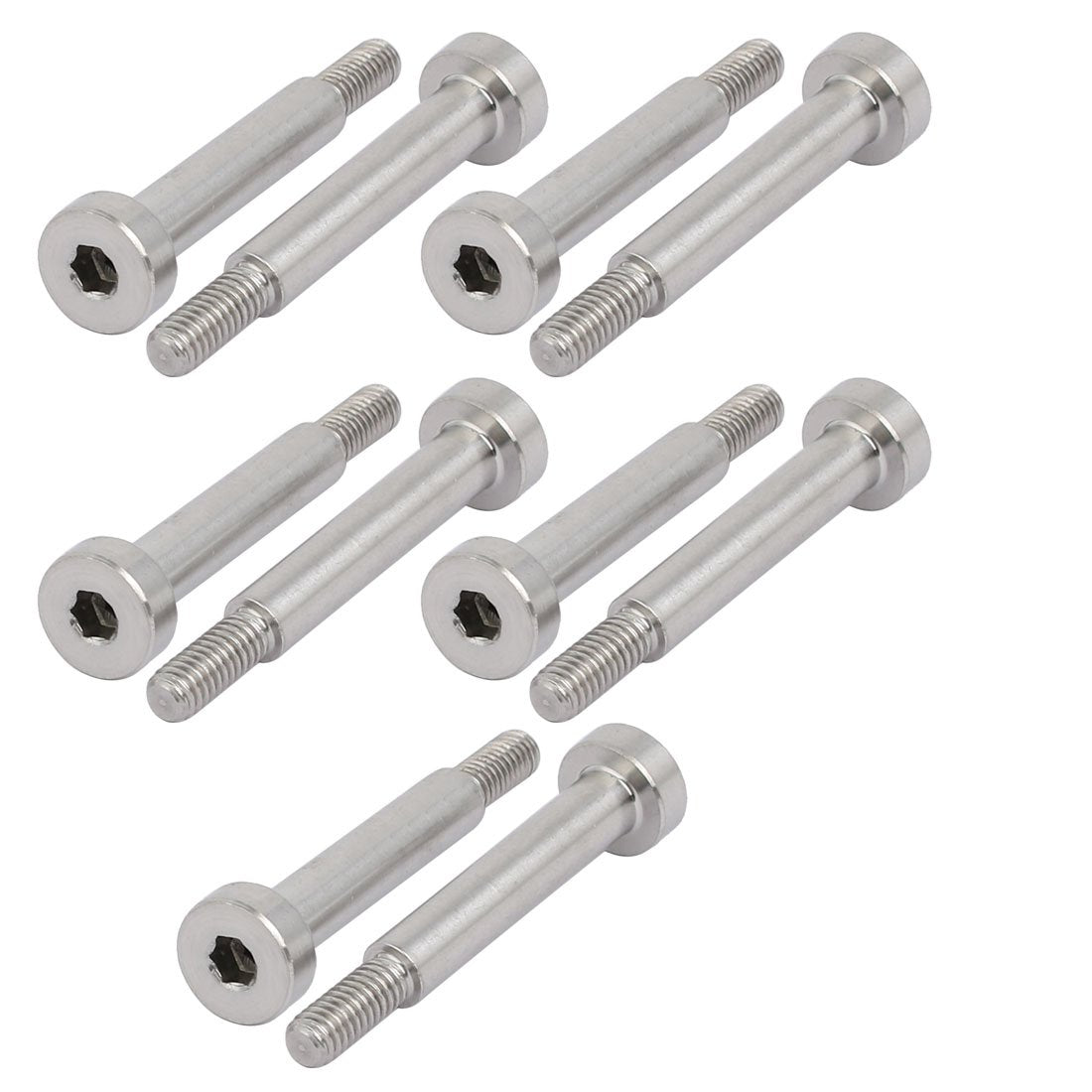 uxcell 10Pcs 304 Stainless Steel Hex Socket Shoulder Bolt 5mm Dia 25mm L M4