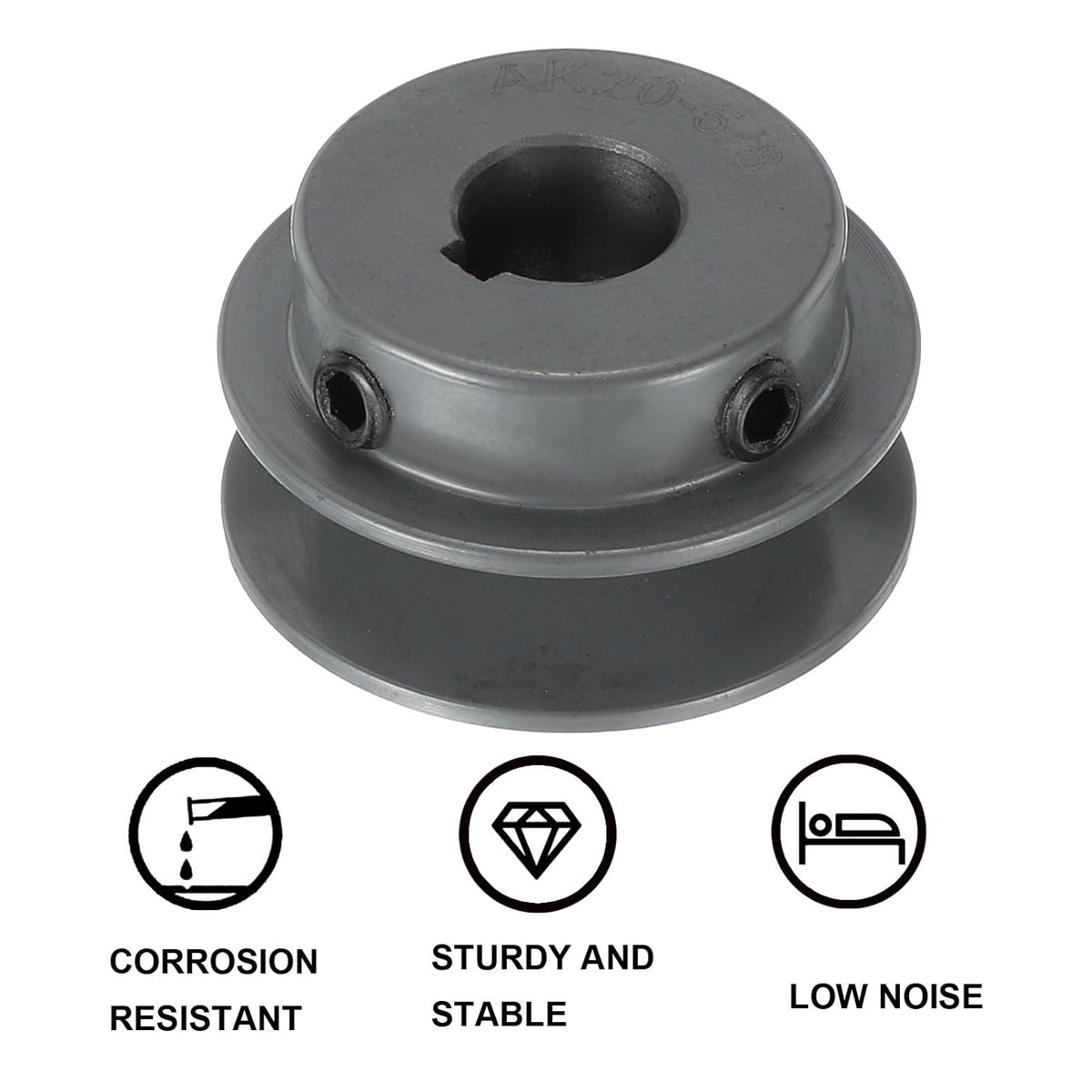 uxcell AK20-5/8 V-Belt Sheave 5/8" Bore, 2" OD, Single Groove Web Sheave