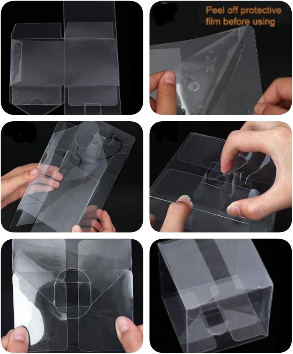 50Clear Favor Boxes Plastic Cube Treat Containers for Wedding Parties