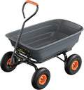 Dump Cart Wagon, 600LBS Quick-Release Dump Wheelbarrow, All-Terrain 10" Tires Garden Wagon for Yard, Lawn and Outdoor