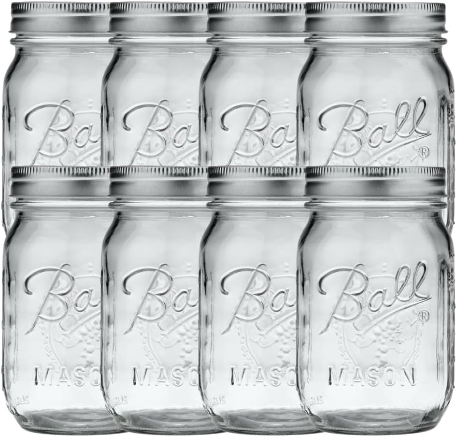 Regular Mouth Pint (16 oz.) Mason Jars with Lids and Bands