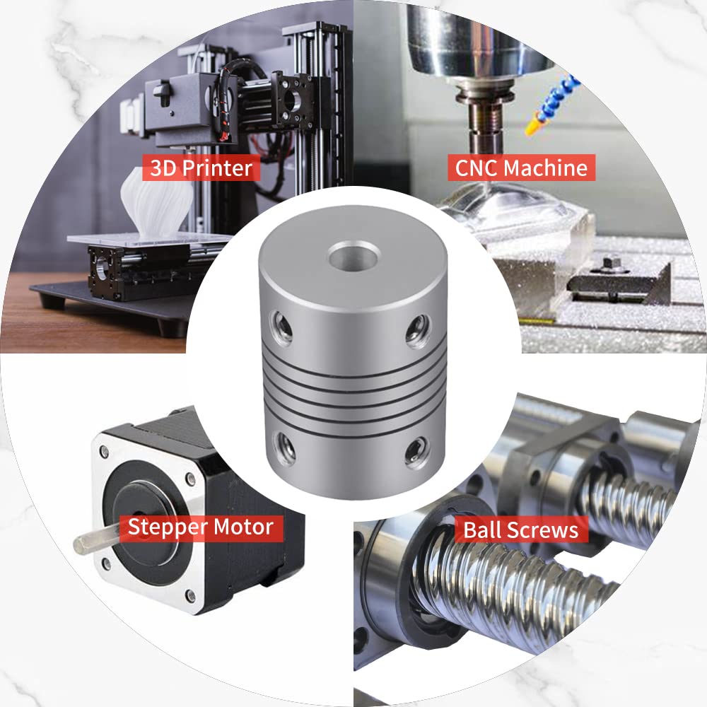 Beam Coupling 8mm to 8mm Aluminum Alloy Shaft Coupler D19 x L25mm for Stepper Motor, 3D Printer, CNC Encoder