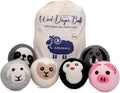 Wool Dryer Balls, XL 6-Pack, Cute Animal Fabric Softener