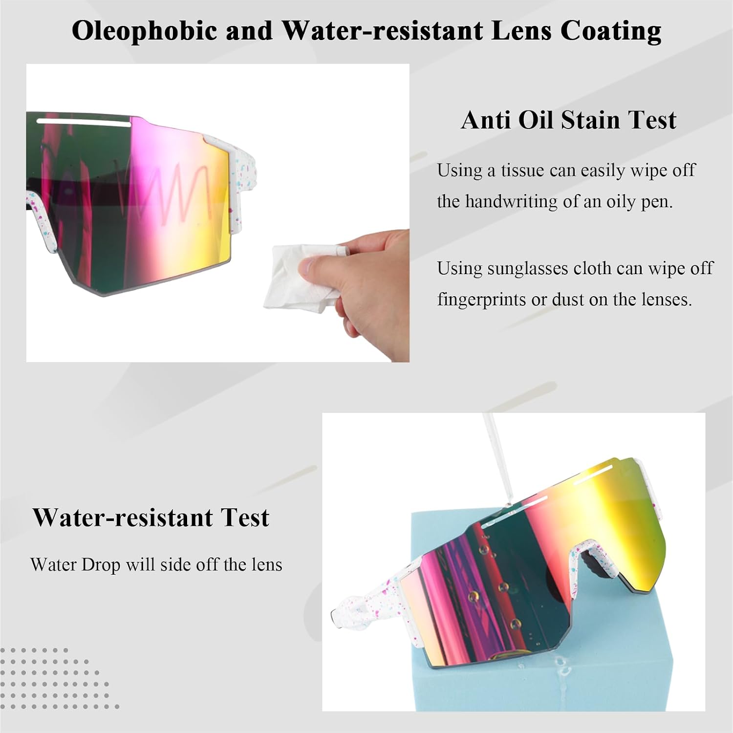 Sport Sunglasses for Men and Women,HD PC Lens UV400 Protection | Sun Glasses for Running Cycling Baseball Fishing