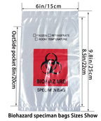 Biohazard Specimen Bags,500pcs 6x9in/15x25cm Sample Bags