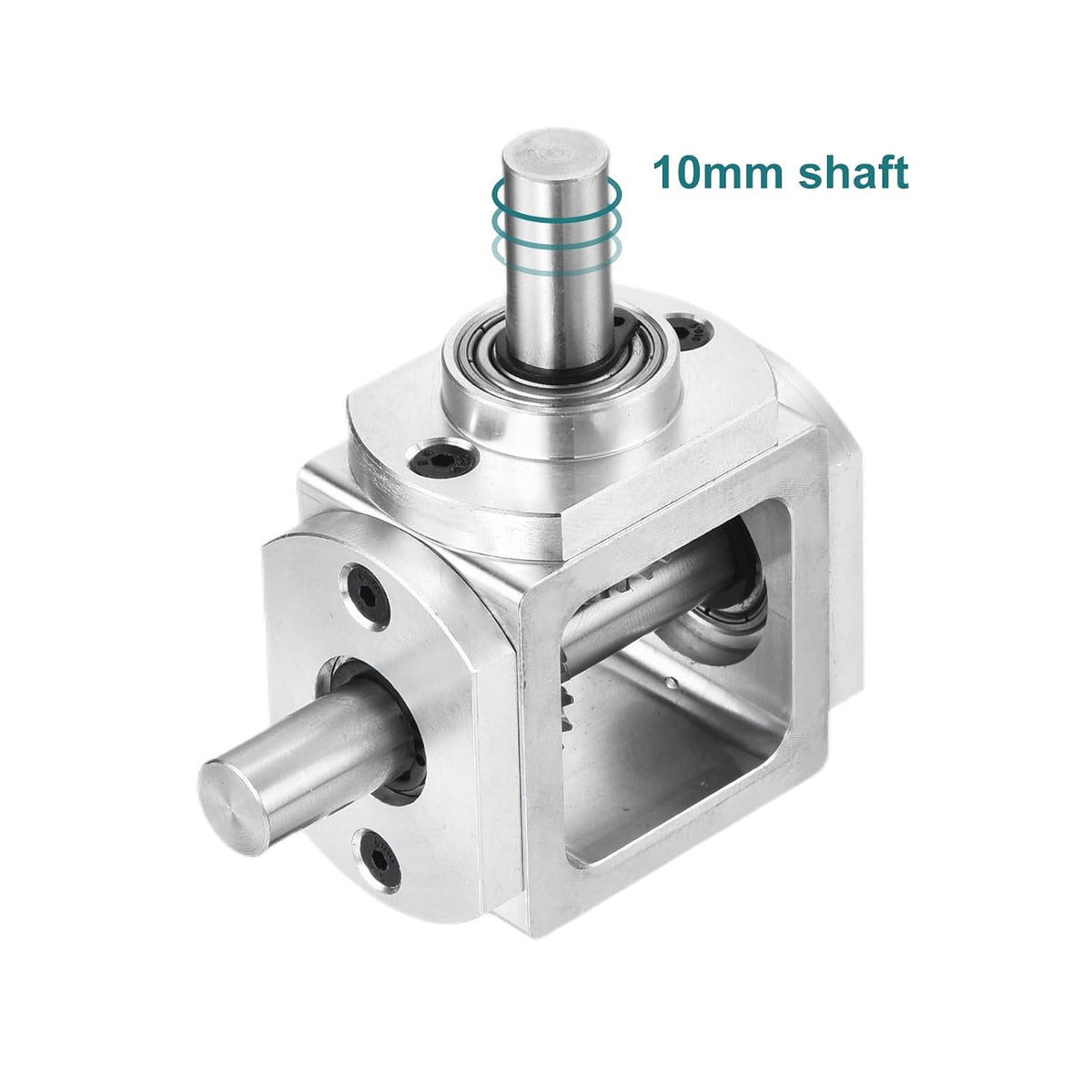 uxcell Gear Box 90 Degree Right Angle Bevel Gearbox 1:1 Single Output Shaft 1 Module 20 Teeth Bevel Gear Aluminum Frame Simple Mechanical DIY Module 10mm Shaft,68x71.5x30mm(LxWxH)
