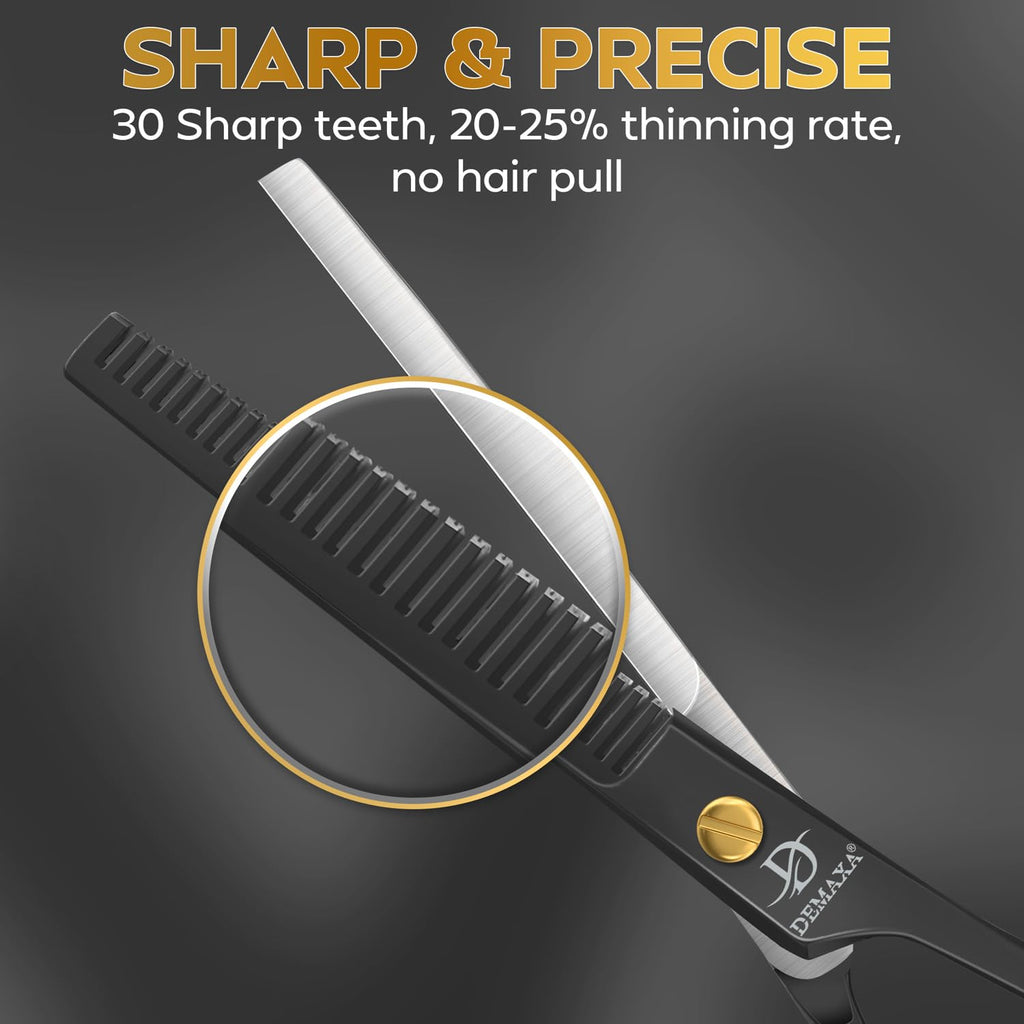 Thinning Shears for Hair Cutting - DEMAXA Hair Thinning Scissors Professional Barber’s Texturizing Shears for Salon &