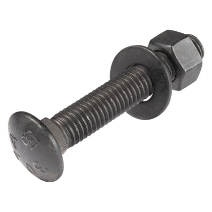 3/8" x 2" (25 Pack) Black Carriage Bolt Kit, Grade 307A, Ceramic Coated for Exterior Use, 2X Rust Resistance of