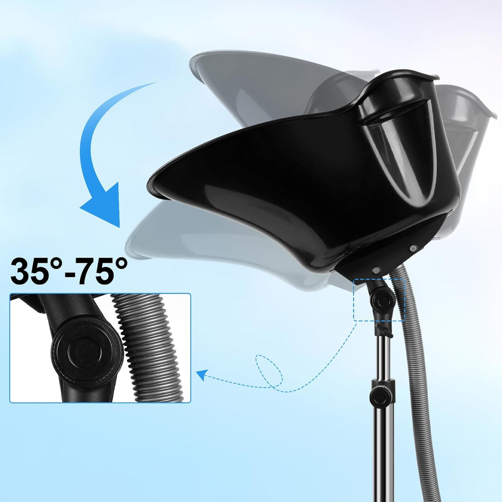 Portable Shampoo Bowl, 270° Rotating Salon Sink, Height Adjustable | Portable Height Adjustable Shampoo Bowl with