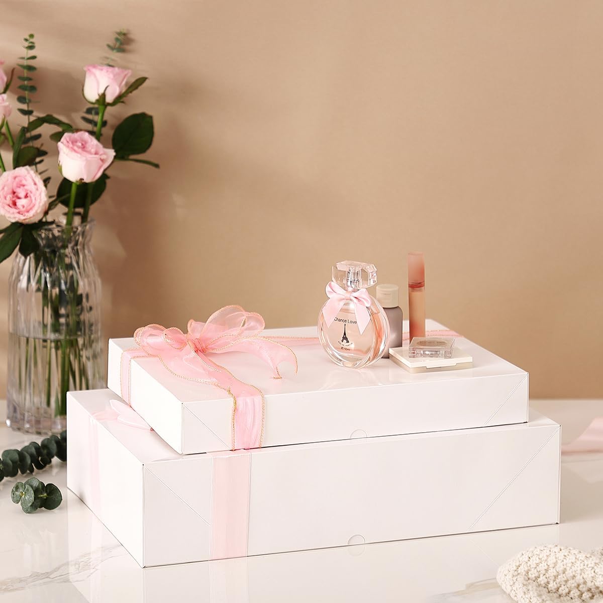 10 Sturdy White Gift Boxes for Presents - Premium Gift Boxes with Lids - 4-inch Deep Robe Boxes and Shirt Boxes