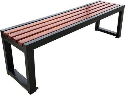 Outdoor Garden Bench Metal Park Bench, 2-3 Person Seat Loveseat Chairs Patio Bench Chair with Backrest,Solid wood