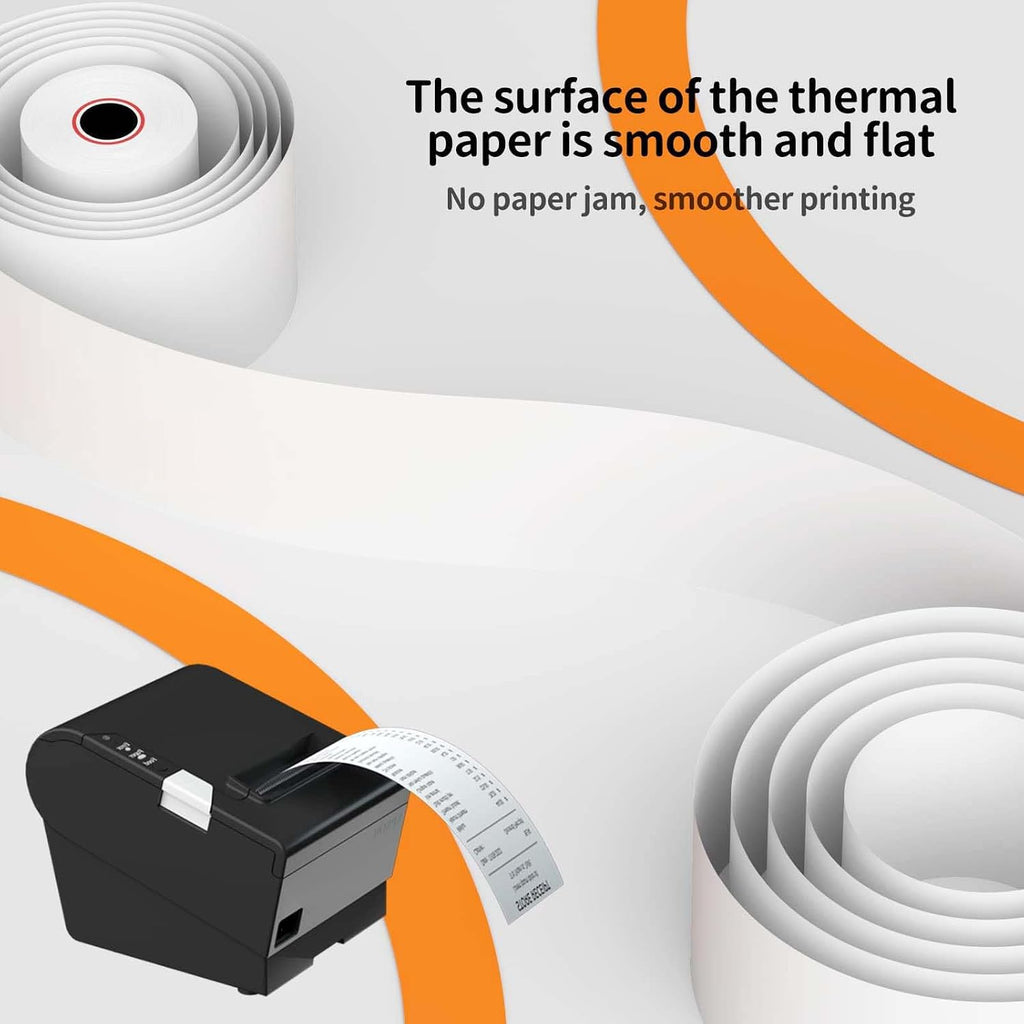 Thermal Receipt Paper Rolls, 2 1/4'' x 85' Thermal Paper, POS Cash Register Paper Roll (50 Rolls)